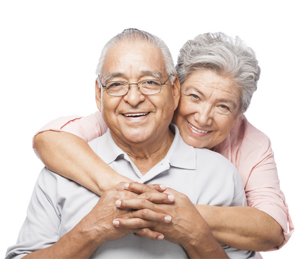 Elderly Couple Hugging