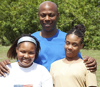 Father and two daughters