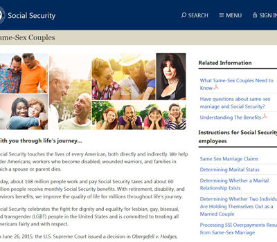 A screenshot of the SSA Same-Sex Couples page