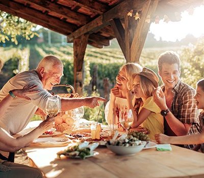 A family having a meal