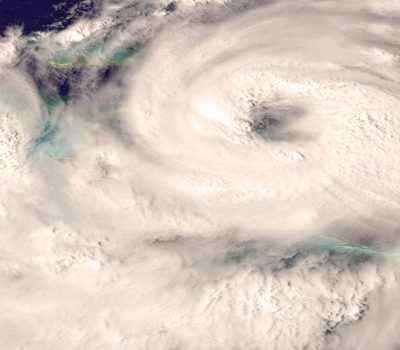 Hurricane cloud view from outer space