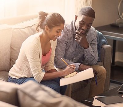 A couple doing finances together