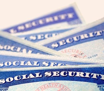 A stack of social security cards