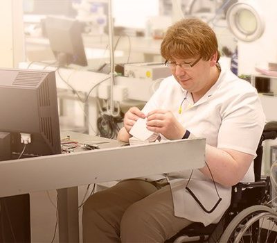 A man sitting in wheelchair