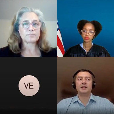 Online video hearing with four people