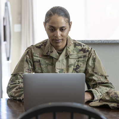 Air Force Service Member at home