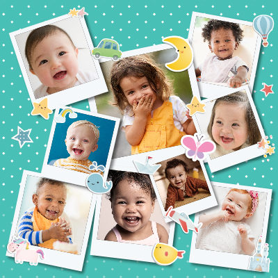 Collage of baby photos