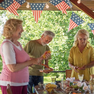 people at a Fourth of July cookout